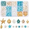 SUNNYCLUE 1 scatola 336 pezzi Kit Perline Oceano Tartaruga Marina Stella Marina Perlina Estate Hawaii Ciondoli Vita Marina Ciondolo Conchiglia Oro Ciondoli Tartarughe Perline Turchesi Fortunate per Ki