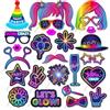 nuluxi 25 Pezzi Glow Photo Booth Props Accessori,Accessori Photo Booth Props,Puntelli per Cabine Fotografiche per Feste DIY Fotografiche per Compleanno, Matrimonio, Carnevale, Halloween, Festa di Natale