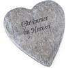 Logbuch-Verlag Piccola pietra commemorativa per sempre nel cuore della tomba in effetto pietra, resistente alle intemperie, 11,5 x 12,5 x 1 cm