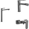 Parama Set miscelatori lavabo alto bidet miscelatore esterno doccia gun metal spazzolato | Margot
