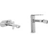 Parama Coppia miscelatori lavabo ad incasso placca stondata bidet senza scarico cromato | Margot