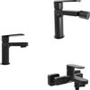 Parama Set miscelatori lavabo 13cm bidet miscelatore esterno vasca nero opaco | Margot