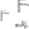 Parama Set miscelatori lavabo 16cm bidet miscelatore esterno vasca cromato | Margot