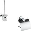 Parama Set da bagno cromato 2 accessori: porta scopino, coprirotolo | Spin