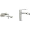 Parama Coppia miscelatori lavabo ad incasso placca stondata bidet senza scarico nickel spazzolato | Margot