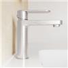 Parama Miscelatore lavabo senza scarico nickel spazzolato altezza 16cm | Margot
