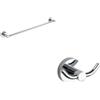Parama Set da bagno cromato 2 accessori: porta asciugamani 52cm e doppio appendino | Hook