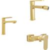 Parama Set miscelatori lavabo 16cm bidet miscelatore esterno doccia oro spazzolato | Margot