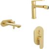 Parama Set miscelatori lavabo ad incasso placca stondata bidet miscelatore doccia con deviatore oro spazzolato | Margot