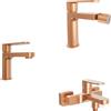 Parama Set miscelatori lavabo 13cm bidet miscelatore esterno vasca rame spazzolato | Margot