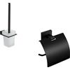 Parama Set da bagno 2 accessori nero opaco: portascopino e copri rotolo | Arch