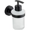 Parama Dispenser sapone a muro in zinco nero opaco e bicchiere in vetro | Hook