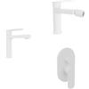 Parama Set miscelatori lavabo 16cm bidet miscelatore doccia con deviatore bianco opaco | Margot
