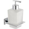 Parama Dispenser sapone a muro in zinco cromato e bicchiere in vetro | Arch