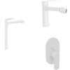 Parama Set miscelatori lavabo alto bidet miscelatore doccia con deviatore bianco opaco | Margot