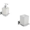 Parama Set da bagno 2 accessori cromato: dispenser e porta spazzolino | Arch