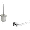 Parama Set da bagno 2 accessori cromato: portascopino e porta rotolo | Arch