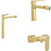 Parama Set miscelatori lavabo alto bidet miscelatore esterno doccia oro spazzolato | Margot