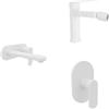Parama Set miscelatori lavabo ad incasso placca stondata bidet miscelatore doccia monocomando bianco opaco | Margot