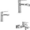 Parama Set miscelatori lavabo 13cm bidet miscelatore esterno vasca cromato | Margot