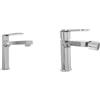 Parama Coppia miscelatori lavabo 16cm e bidet cromato senza scarico | Margot