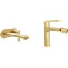 Parama Coppia miscelatori lavabo ad incasso placca stondata bidet senza scarico oro spazzolato | Margot