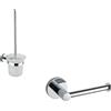 Parama Set da bagno cromato 2 accessori: porta scopino, porta rotolo | Spin