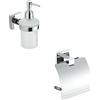 Parama Set da bagno 2 accessori cromato: dispenser sapone, copri rotolo | Wash