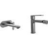 Parama Coppia miscelatori lavabo ad incasso placca tonda bidet senza scarico gun metal spazzolato | Margot