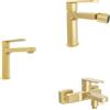 Parama Set miscelatori lavabo 16cm bidet miscelatore esterno vasca oro spazzolato | Margot