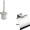 Parama Set da bagno 2 accessori cromato: portascopino e copri rotolo | Arch