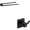 Parama Set da bagno 2 accessori nero opaco: porta asciugamani orientabile, doppio appendino | Wash