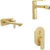 Parama Set miscelatori lavabo ad incasso placca squadrata bidet miscelatore doccia con deviatore oro spazzolato | Margot
