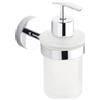 Parama Dispenser sapone a muro in zinco cromato e bicchiere in vetro | Spin