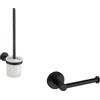 Parama Set da bagno nero opaco 2 accessori: porta scopino, porta rotolo | Spin