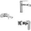 Parama Set miscelatori lavabo ad incasso placca stondata bidet miscelatore esterno doccia cromato | Margot