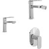 Parama Set miscelatori lavabo 13cm bidet miscelatore doccia monocomando cromato | Margot