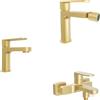 Parama Set miscelatori lavabo 13cm bidet miscelatore esterno vasca oro spazzolato | Margot