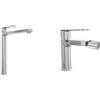 Parama Coppia miscelatori lavabo alto e bidet cromato senza scarico | Margot