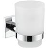 Parama Dispenser sapone a muro in zinco cromato e bicchiere in vetro | Wash