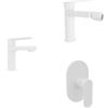 Parama Set miscelatori lavabo 13cm bidet miscelatore doccia monocomando bianco opaco | Margot