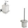 Parama Set da bagno 2 accessori cromato: dispenser e porta scopino | Arch