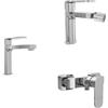 Parama Set miscelatori lavabo 16cm bidet miscelatore esterno doccia cromato | Margot