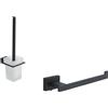 Parama Set da bagno 2 accessori nero opaco: portascopino e porta rotolo | Arch