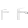 Parama Coppia miscelatori lavabo 16cm e bidet bianco opaco senza scarico | Margot