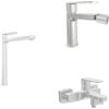 Parama Set miscelatori lavabo alto bidet miscelatore esterno vasca nickel spazzolato | Margot