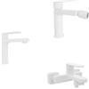 Parama Set miscelatori lavabo 16cm bidet miscelatore esterno vasca bianco opaco | Margot