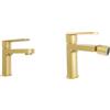 Parama Coppia miscelatori lavabo 13cm e bidet oro spazzolato senza scarico | Margot