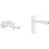 Parama Coppia miscelatori lavabo ad incasso placca stondata bidet senza scarico bianco opaco | Margot