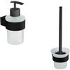 Parama Set da bagno 2 accessori nero opaco: dispenser, porta scopino | Brush